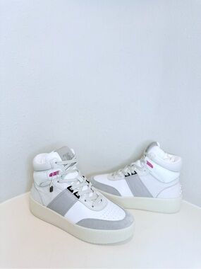 Tod’s Cassetta All Basket High Top White Gray Leather Sneakers Size 7 NIB
